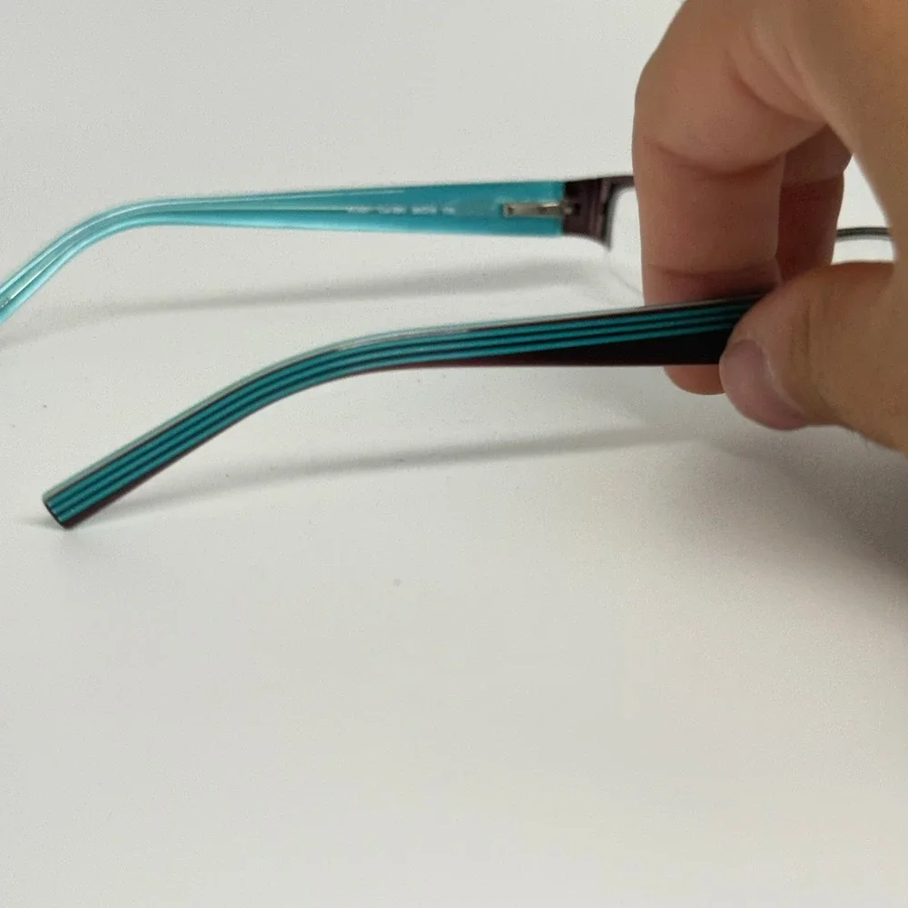 Kenneth Cole Reaction KC699 Burgundy Teal Rectangular Eyeglasses 50-18-135